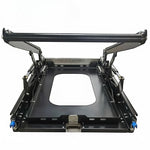 Load image into Gallery viewer, DesertX Drop Slider, a black galvanized steel vehicle fridge slider with hydraulic telescopic rod for easy access.