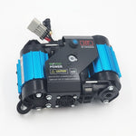 Load image into Gallery viewer, DesertX Twin Air Compressor, 12V, blue and black aluminum, for off-road use.